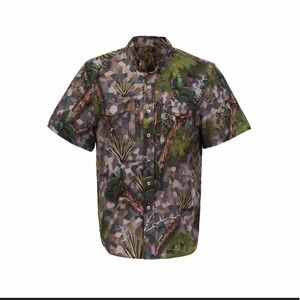 CORDIA Men's 4XL Camo Print Short Sleeve Button Up Shirt Desert Cactus